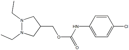 4-Chlorophenylcarbamic acid 1,2-diethylpyrazolidin-4-ylmethyl ester 구조식 이미지