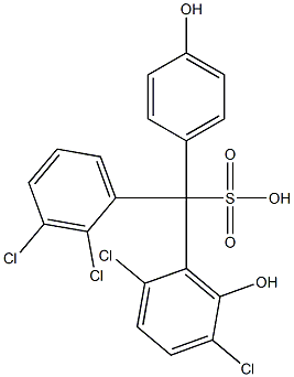 (2,3-Dichlorophenyl)(2,5-dichloro-6-hydroxyphenyl)(4-hydroxyphenyl)methanesulfonic acid 구조식 이미지
