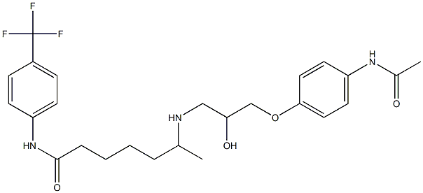 6-[3-(4-Acetylaminophenoxy)-2-hydroxypropylamino]-N-(4-trifluoromethylphenyl)heptanamide 구조식 이미지