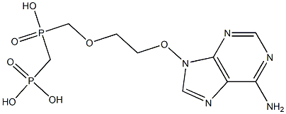 9-[2-[[Hydroxy(phosphonomethyl)phosphinyl]methoxy]ethoxy]-9H-purin-6-amine 구조식 이미지