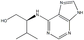 [S,(-)]-3-Methyl-2-[(9H-purine-6-yl)amino]-1-butanol 구조식 이미지