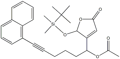 Acetic acid 1-[[2,5-dihydro-5-oxo-2-(tert-butyldimethylsiloxy)furan]-3-yl]-6-(1-naphtyl)-5-hexynyl ester 구조식 이미지