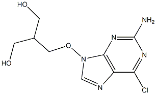 2-Amino-6-chloro-9-(3-hydroxy-2-hydroxymethylpropyloxy)-9H-purine Structure