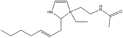 1-[2-(Acetylamino)ethyl]-1-ethyl-2-(2-heptenyl)-4-imidazoline-1-ium 구조식 이미지