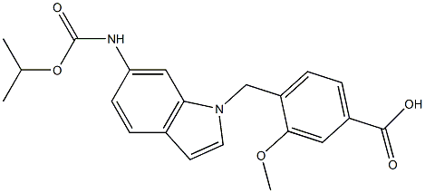 4-[6-(Isopropyloxycarbonylamino)-1H-indol-1-ylmethyl]-3-methoxybenzoic acid Structure