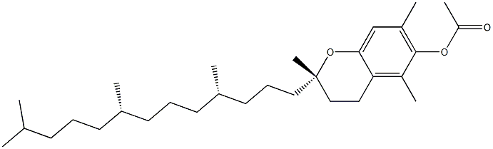 (2S)-3,4-Dihydro-2,5,7-trimethyl-2-[(4S,8S)-4,8,12-trimethyltridecyl]-2H-1-benzopyran-6-ol acetate 구조식 이미지
