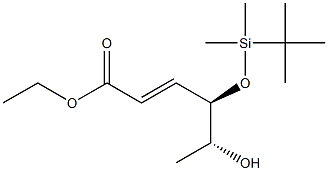 (4R,5R,E)-5-Hydroxy-4-[(tert-butyldimethylsilyl)oxy]-2-hexenoic acid ethyl ester 구조식 이미지