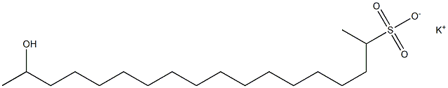 17-Hydroxyoctadecane-2-sulfonic acid potassium salt Structure