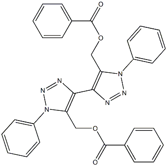 1,1'-Diphenyl-5,5'-bis[(benzoyloxy)methyl]-4,4'-bi(1H-1,2,3-triazole) 구조식 이미지