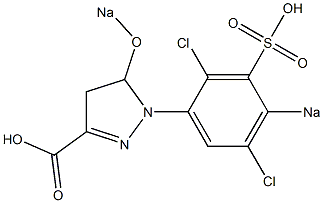 1-(2,5-Dichloro-4-sodiosulfophenyl)-5-sodiooxy-2-pyrazoline-3-carboxylic acid 구조식 이미지