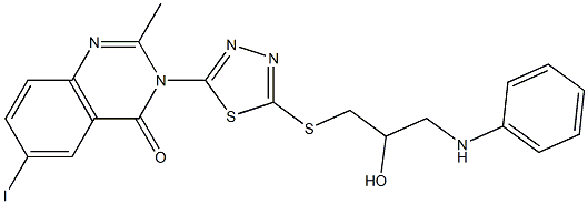 6-Iodo-2-methyl-3-[5-[[3-anilino-2-hydroxypropyl]thio]-1,3,4-thiadiazol-2-yl]quinazolin-4(3H)-one Structure