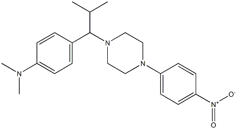 N,N-Dimethyl-4-[2-methyl-1-[4-(4-nitrophenyl)piperazino]propyl]aniline Structure