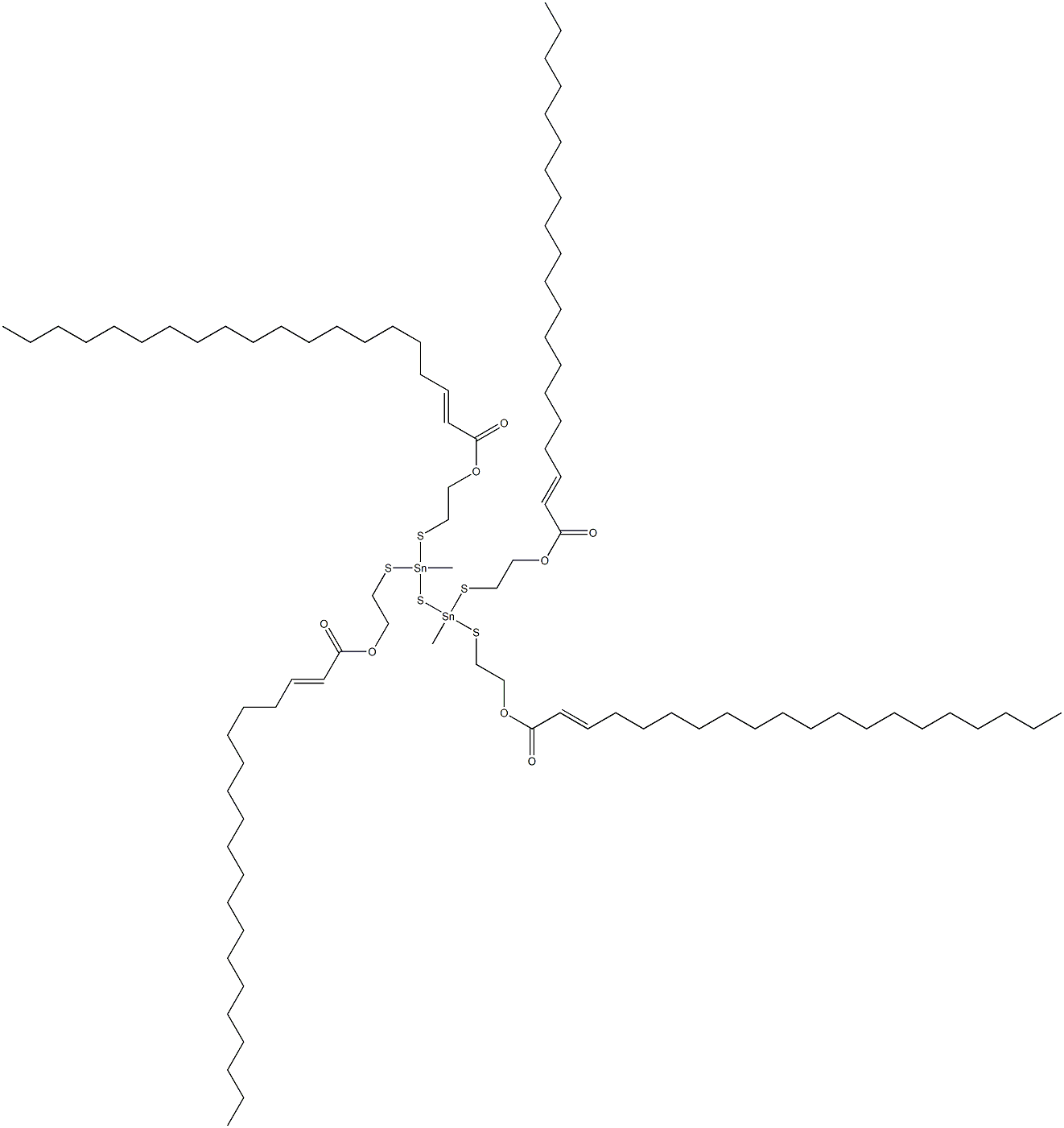 Bis[methylbis[[2-(1-nonadecenylcarbonyloxy)ethyl]thio]stannyl] sulfide 구조식 이미지