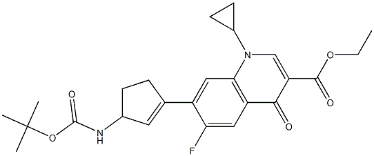 7-[3-[(tert-Butoxycarbonyl)amino]cyclopenta-1-enyl]-6-fluoro-1-cyclopropyl-1,4-dihydro-4-oxoquinoline-3-carboxylic acid ethyl ester Structure