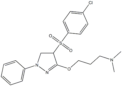 3-[[[4-[(4-Chlorophenyl)sulfonyl]-4,5-dihydro-1-phenyl-1H-pyrazol]-3-yl]oxy]-N,N-dimethyl-1-propanamine 구조식 이미지