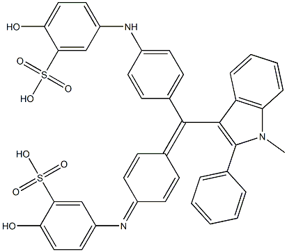 2-Hydroxy-5-[[4-[[4-[(4-hydroxy-3-sulfophenyl)amino]phenyl](1-methyl-2-phenyl-1H-indol-3-yl)methylene]-2,5-cyclohexadien-1-ylidene]amino]benzenesulfonic acid Structure