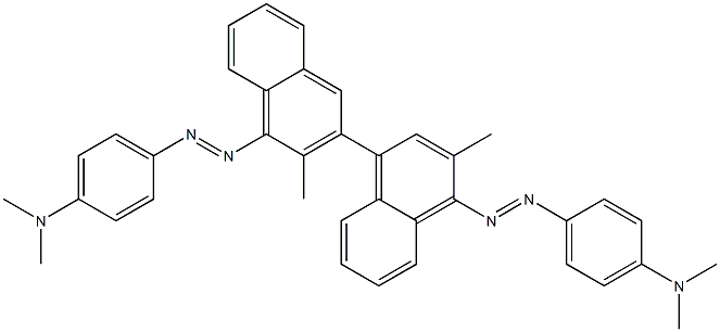 4,4'-Bis(4-dimethylaminophenylazo)-3,3'-dimethyl-1,2'-binaphthalene 구조식 이미지