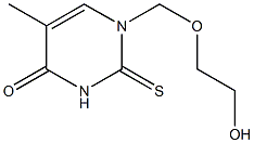 1,2-Dihydro-1-(2-hydroxyethoxymethyl)-5-methyl-2-thioxopyrimidin-4(3H)-one 구조식 이미지