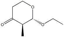 (2S,3R)-2-Ethoxy-3-methyl-2,3,5,6-tetrahydro-4H-pyran-4-one Structure