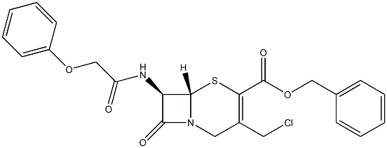 (7R)-7-[(Phenoxyacetyl)amino]-3-(chloromethyl)cepham-3-ene-4-carboxylic acid benzyl ester Structure