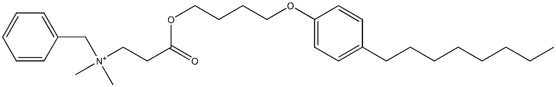 N,N-Dimethyl-N-benzyl-N-[2-[[4-(4-octylphenyloxy)butyl]oxycarbonyl]ethyl]aminium 구조식 이미지