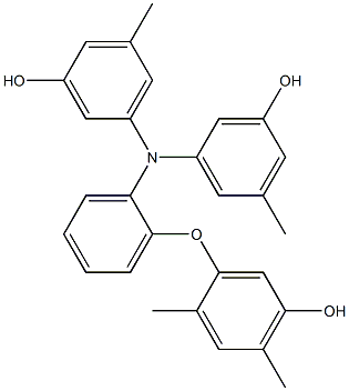 N,N-Bis(3-hydroxy-5-methylphenyl)-2-(5-hydroxy-2,4-dimethylphenoxy)benzenamine 구조식 이미지