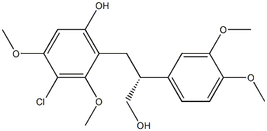 [R,(-)]-3-(3-Chloro-6-hydroxy-2,4-dimethoxyphenyl)-2-(3,4-dimethoxyphenyl)-1-propanol 구조식 이미지