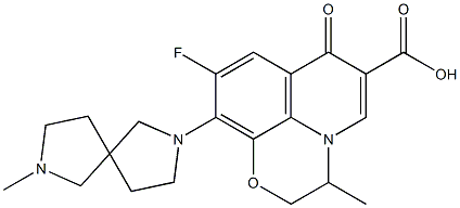 9-Fluoro-2,3-dihydro-10-(7-methyl-2,7-diazaspiro[4.4]nonan-2-yl)-3-methyl-7-oxo-7H-pyrido[1,2,3-de]-1,4-benzoxazine-6-carboxylic acid Structure