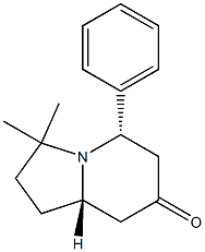 (5S,8aS)-3,3-Dimethyl-5-phenyl-1,2,3,5,6,8a-hexahydroindolizin-7(8H)-one 구조식 이미지