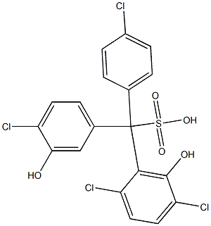 (4-Chlorophenyl)(4-chloro-3-hydroxyphenyl)(2,5-dichloro-6-hydroxyphenyl)methanesulfonic acid 구조식 이미지