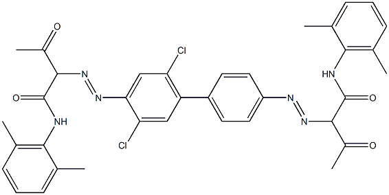 4,4'-Bis[[1-(2,6-dimethylphenylamino)-1,3-dioxobutan-2-yl]azo]-3,6-dichloro-1,1'-biphenyl Structure