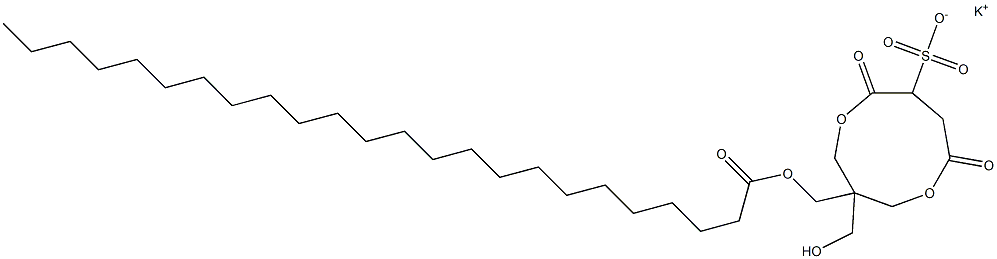 1-(1-Oxotetracosyloxymethyl)-1-(hydroxymethyl)-4,7-dioxo-3,8-dioxacyclononane-6-sulfonic acid potassium salt Structure