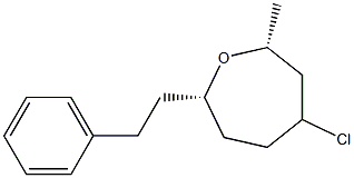 (2R,7S)-4-Chloro-2-methyl-7-(2-phenylethyl)oxepane 구조식 이미지