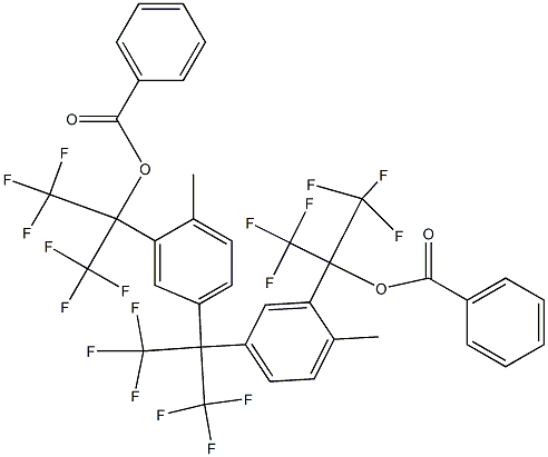 2,2-Bis[4-methyl-3-(2-benzoyloxy-1,1,1,3,3,3-hexafluoropropan-2-yl)phenyl]-1,1,1,3,3,3-hexafluoropropane 구조식 이미지