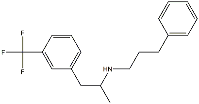 N-[1-Methyl-2-(3-trifluoromethylphenyl)ethyl]-3-phenylpropan-1-amine 구조식 이미지