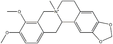 5,6,7,8,13,13a-Hexahydro-9,10-dimethoxy-7-methylbenzo[g]-1,3-benzodioxolo[5,6-a]quinolizinium Structure