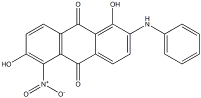 2-Anilino-1,6-dihydroxy-5-nitroanthraquinone Structure