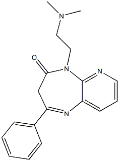 2-Phenyl-5-[2-(dimethylamino)ethyl]-3H-pyrido[2,3-b][1,4]diazepin-4(5H)-one 구조식 이미지