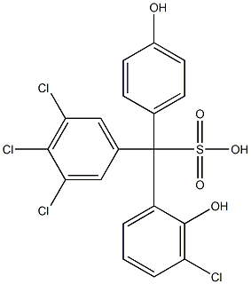 (3-Chloro-2-hydroxyphenyl)(3,4,5-trichlorophenyl)(4-hydroxyphenyl)methanesulfonic acid 구조식 이미지