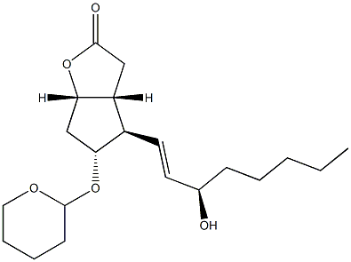 (1S,5R,6R,7R)-6-[(1E,3R)-3-Hydroxy-1-octenyl]-7-(tetrahydro-2H-pyran-2-yloxy)-2-oxabicyclo[3.3.0]octan-3-one 구조식 이미지