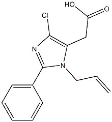 2-Phenyl-1-(2-propenyl)-4-chloro-1H-imidazole-5-acetic acid 구조식 이미지