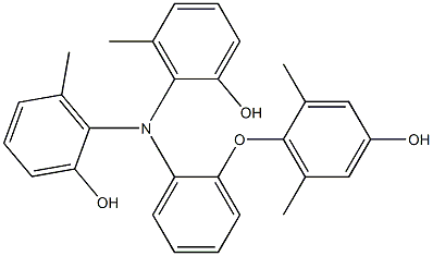 N,N-Bis(2-hydroxy-6-methylphenyl)-2-(4-hydroxy-2,6-dimethylphenoxy)benzenamine 구조식 이미지