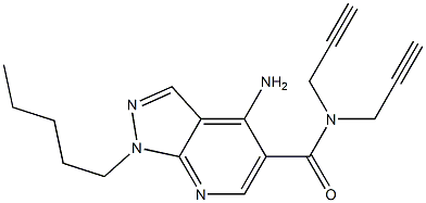 1-Pentyl-4-amino-N,N-di(2-propynyl)-1H-pyrazolo[3,4-b]pyridine-5-carboxamide Structure