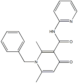 1-Benzyl-1,4-dihydro-2,6-dimethyl-N-(2-pyridinyl)-4-oxopyridine-3-carboxamide 구조식 이미지