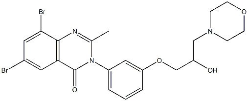 6,8-Dibromo-3-[3-[2-hydroxy-3-morpholinopropoxy]phenyl]-2-methylquinazolin-4(3H)-one Structure
