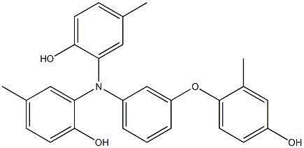 N,N-Bis(2-hydroxy-5-methylphenyl)-3-(4-hydroxy-2-methylphenoxy)benzenamine 구조식 이미지