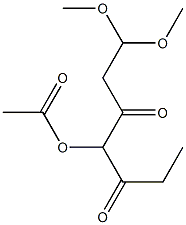 Acetic acid 4,4-dimethoxy-1-propionyl-2-oxobutyl ester 구조식 이미지