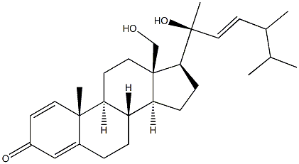(20S,22E)-24-Methyl-18,20-dihydroxycholesta-1,4,22-trien-3-one 구조식 이미지