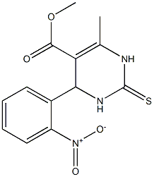 2-Thioxo-4-(2-nitrophenyl)-6-methyl-1,2,3,4-tetrahydropyrimidine-5-carboxylic acid methyl ester 구조식 이미지