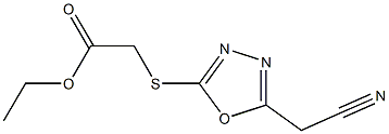 [(5-Cyanomethyl-1,3,4-oxadiazol-2-yl)thio]acetic acid ethyl ester 구조식 이미지